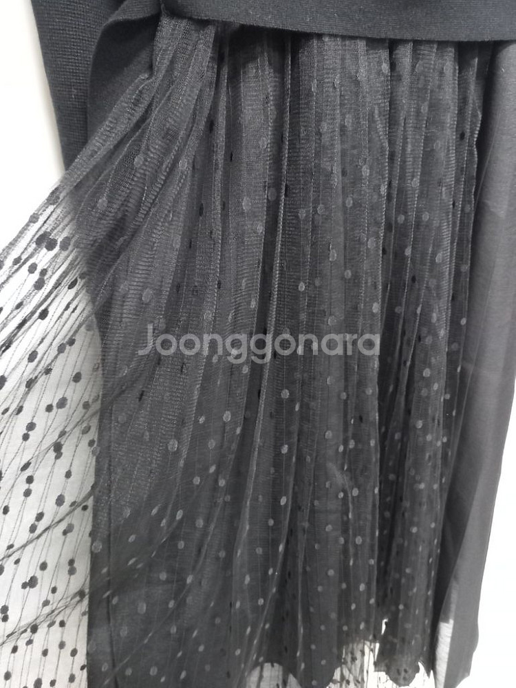 SJSJ 춘추동 니트 플리츠레이스 맥시 롱 원피스 44--5