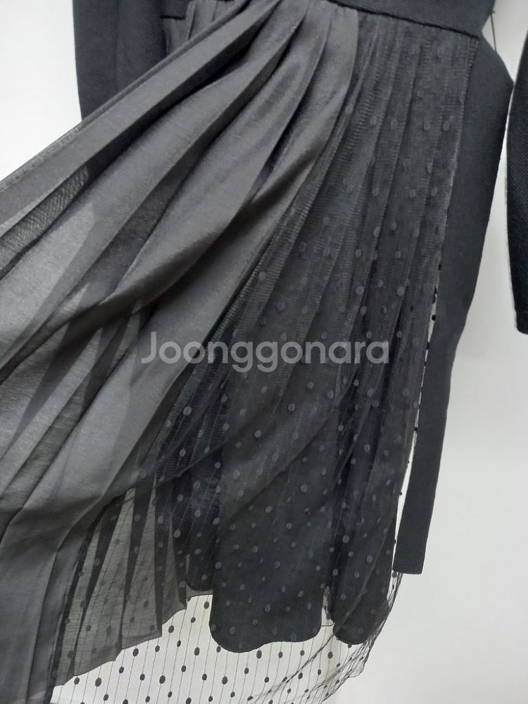 SJSJ 춘추동 니트 플리츠레이스 맥시 롱 원피스 44--7