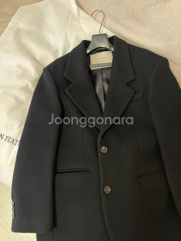 파사드패턴 캐시미어 블레이저 코트 블랙--9