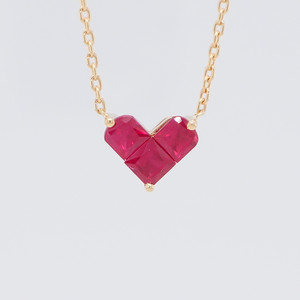 스타주얼리 미스터리 하트 천연루비 18K 펜던트 목걸이