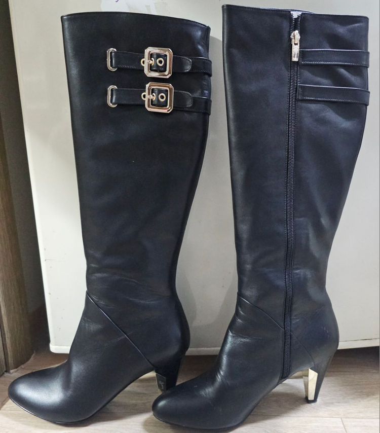 여성 가죽 롱부츠 240--1