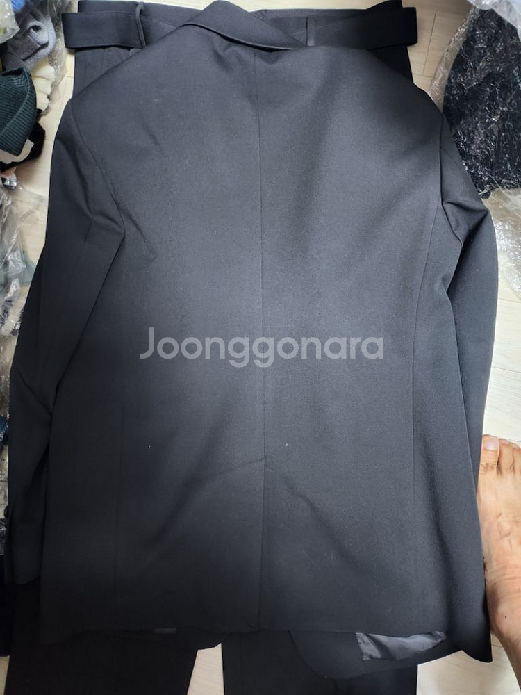 무신사 정품 블랙 와이드 셋업 상의 105사이즈,하의--4