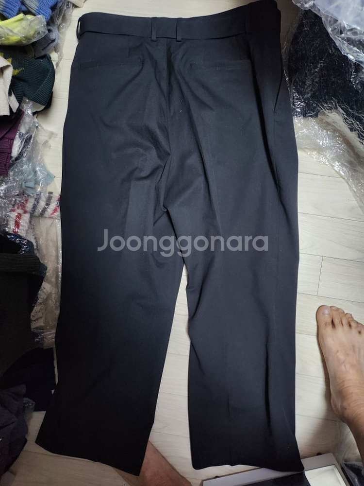 무신사 정품 블랙 와이드 셋업 상의 105사이즈,하의--8