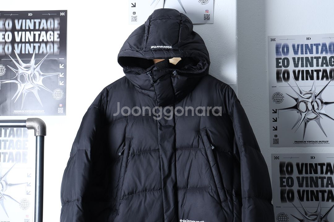 (M) 디스이즈네버댓 롱패딩 점퍼자켓 블랙 올드스쿨--2