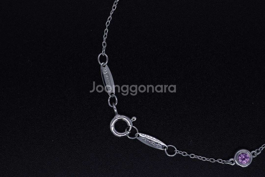 티파니앤코 팔찌 바이더야드 핑크 사파이어 실버 팔찌--2