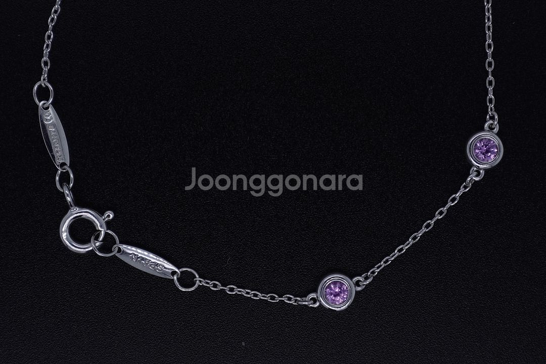 티파니앤코 팔찌 바이더야드 핑크 사파이어 실버 팔찌--1