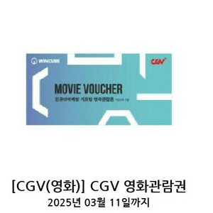 CGV 1인 영화관람권 (2장 있음)