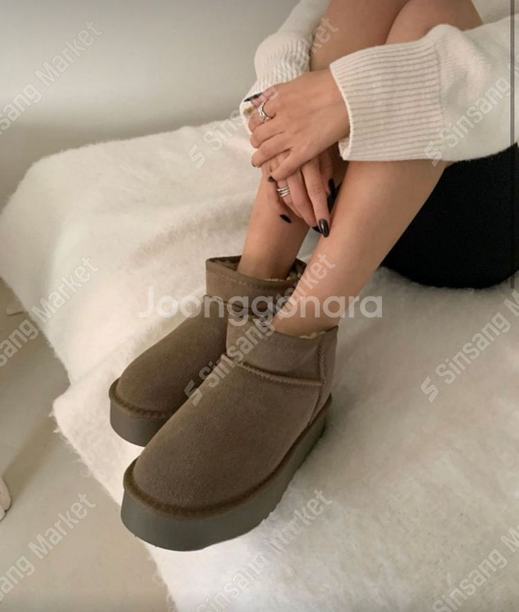 새상품)천연가죽 어그 부츠 운동화 신발 패딩 기모 양털--6