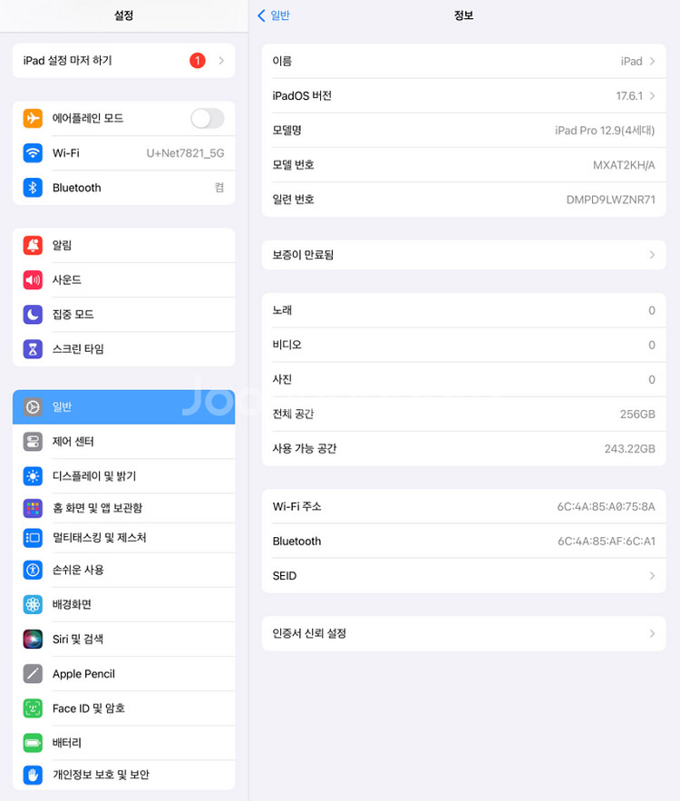 아이패드프로12.9 4세대 256기가+에플팬슬2세대--1