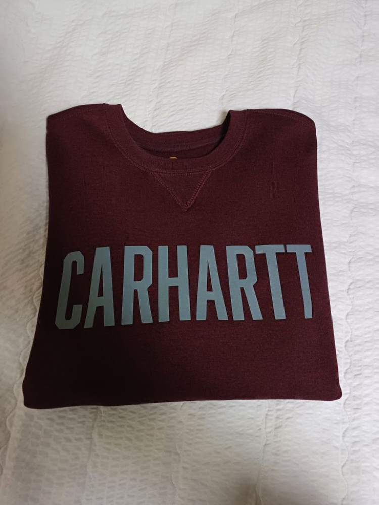 (S)칼하트 블록 빅 로고 크루넥 맨투맨--1