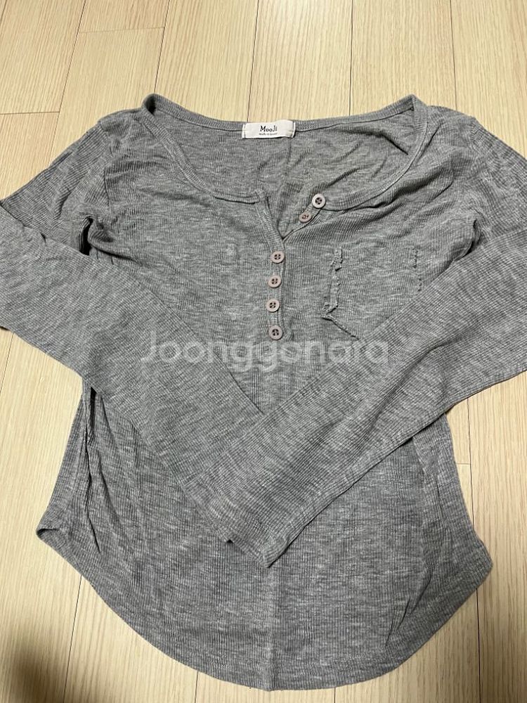 에이블리 코코레브 골지 베이직 티셔츠(그레이)--3