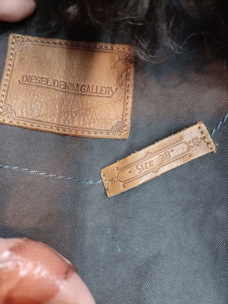 디젤 데님 갤러리 투웨이 퍼 가죽 니트 봄버자켓 38--2