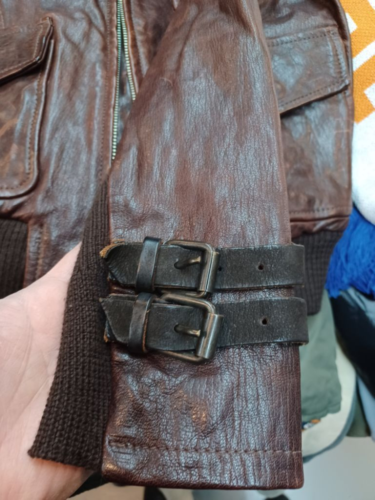 디젤 데님 갤러리 투웨이 퍼 가죽 니트 봄버자켓 38--5