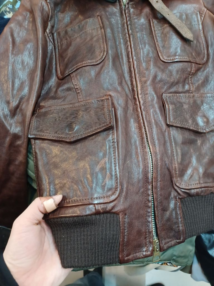 디젤 데님 갤러리 투웨이 퍼 가죽 니트 봄버자켓 38--9