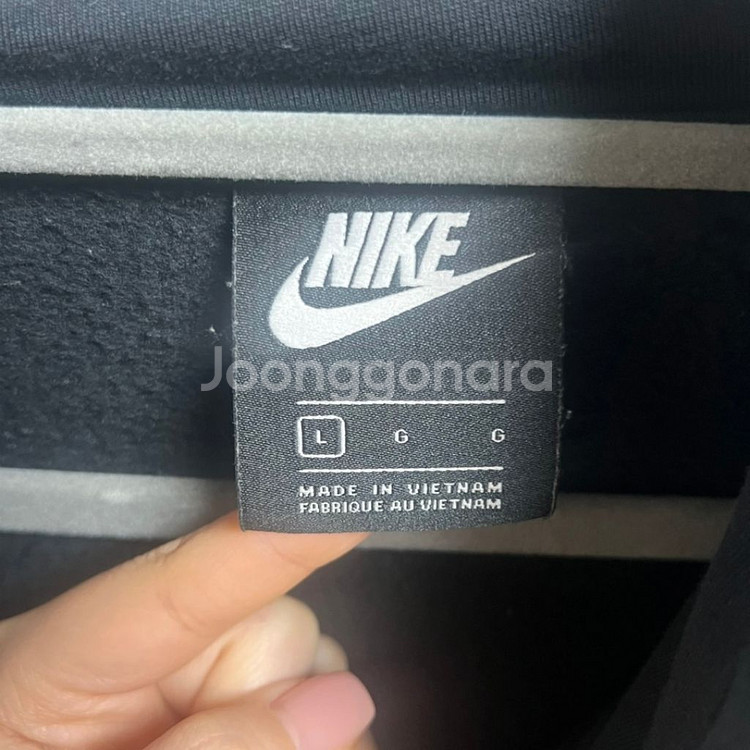 나이키 기모 후드집업 블랙--1