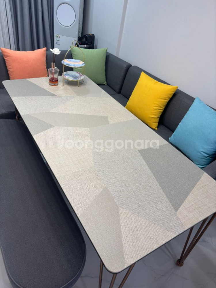 세라믹 식탁(6인용, 1.8m) + 다이닝 쇼파--1