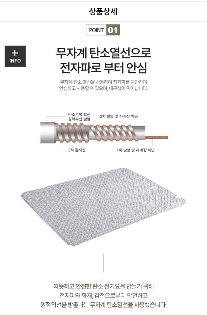 랑펠로 무자계 탄소 전기매트요 더블 미개봉 새상품팔아요--2