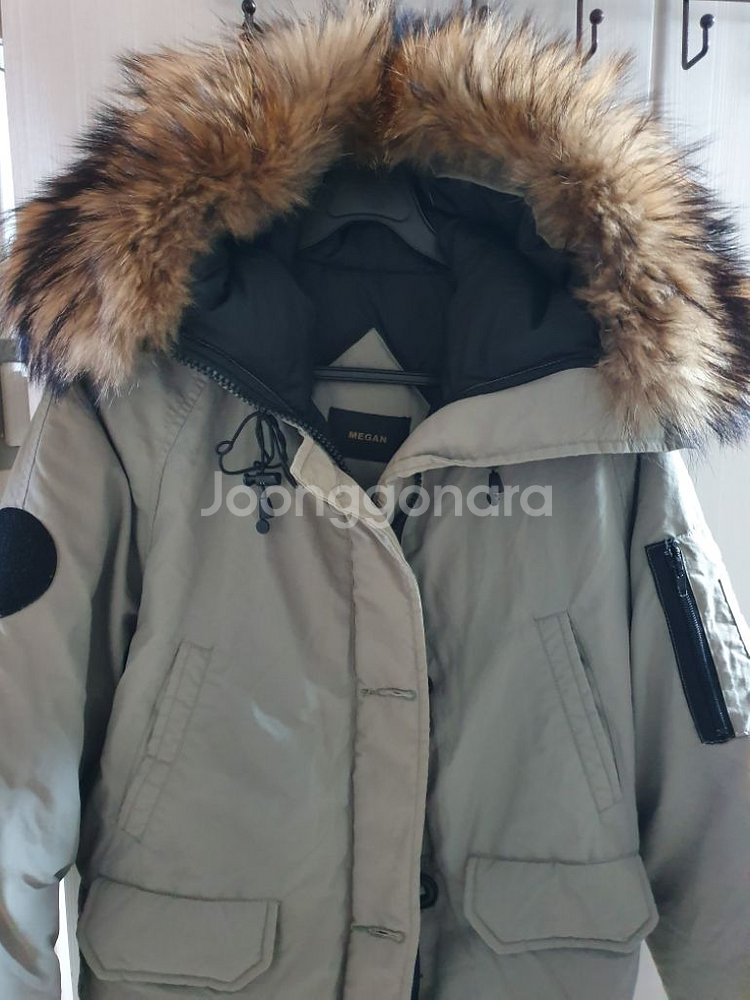 매긴 라쿤털 덕다운 숏패딩 55 오리털 항공점퍼 자켓--1