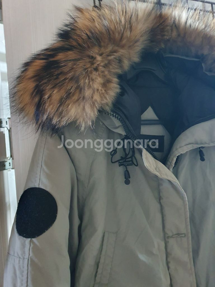 매긴 라쿤털 덕다운 숏패딩 55 오리털 항공점퍼 자켓--4