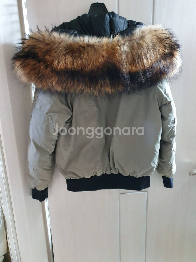 매긴 라쿤털 덕다운 숏패딩 55 오리털 항공점퍼 자켓--6