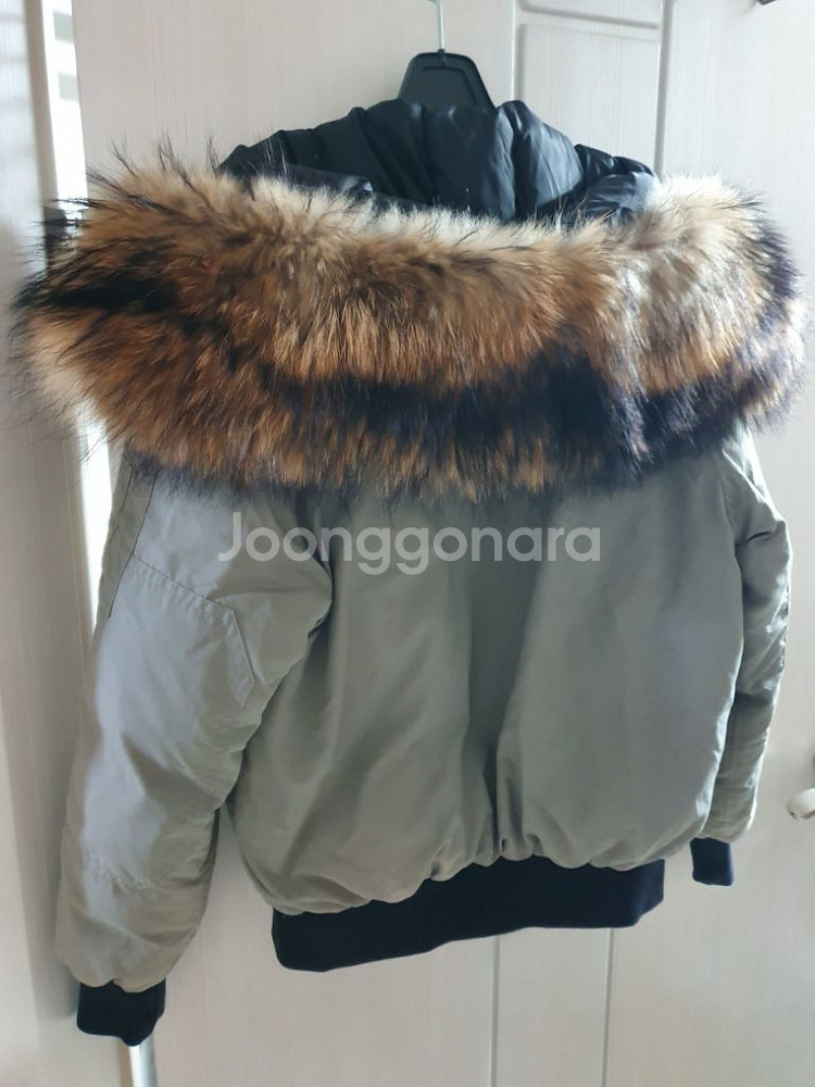 매긴 라쿤털 덕다운 숏패딩 55 오리털 항공점퍼 자켓--7