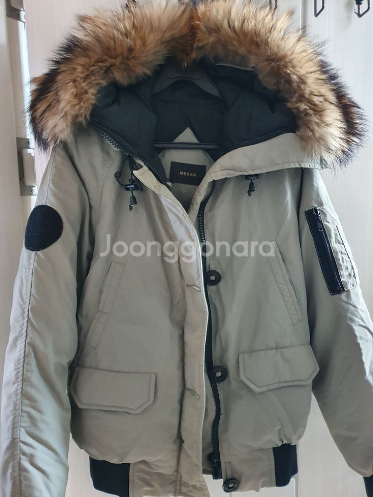 매긴 라쿤털 덕다운 숏패딩 55 오리털 항공점퍼 자켓--5