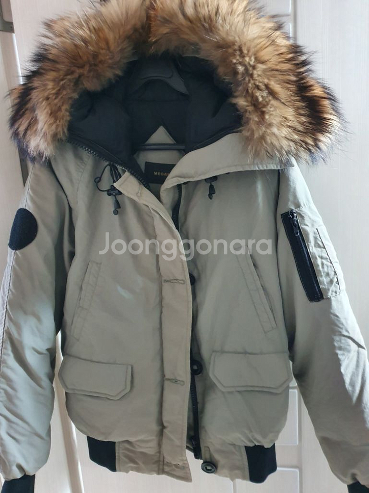 매긴 라쿤털 덕다운 숏패딩 55 오리털 항공점퍼 자켓--3