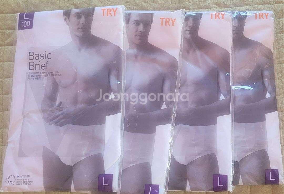 새제품~트라이 남성삼각팬티 4개 일괄100--0