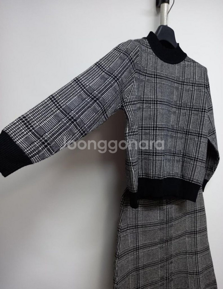 새 로드샵 추동 울 니트 체크 스커트 셋업 33-55--3