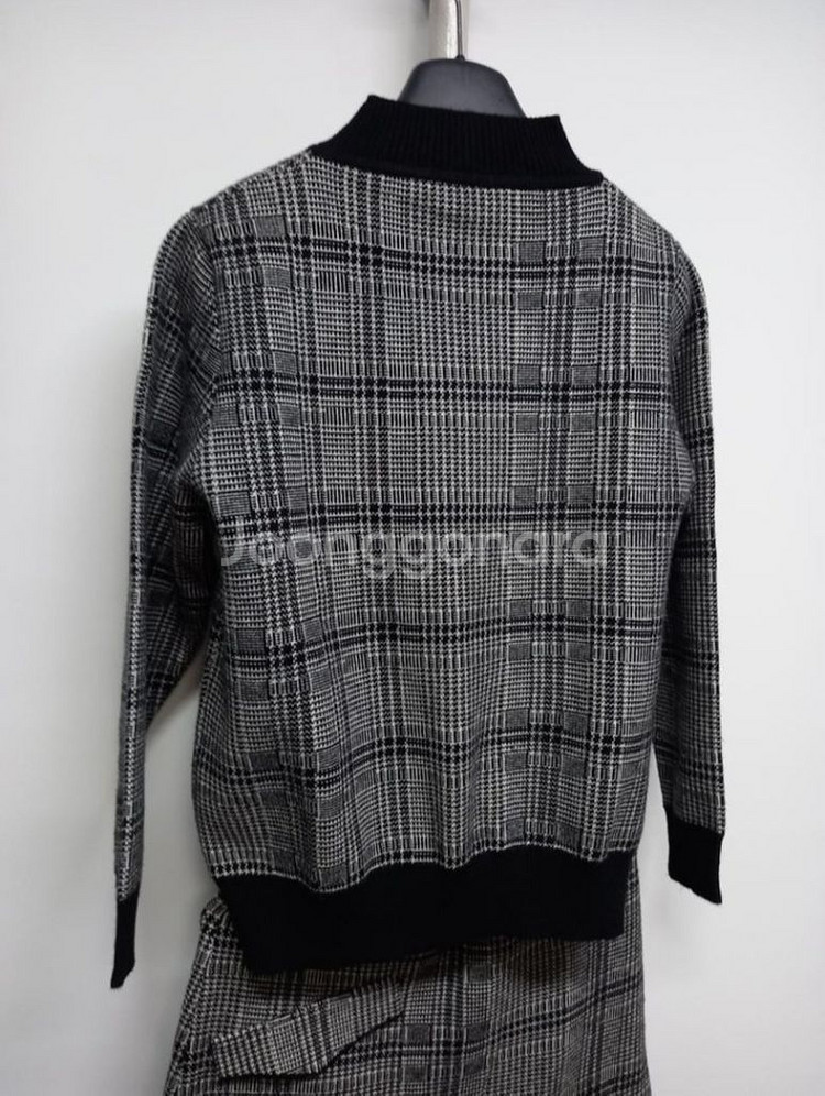 새 로드샵 추동 울 니트 체크 스커트 셋업 33-55--6