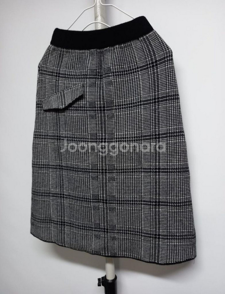 새 로드샵 추동 울 니트 체크 스커트 셋업 33-55--7