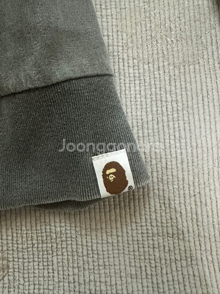 (정품) BAPE 베이프 피그먼트 롱슬리브 그레이--6