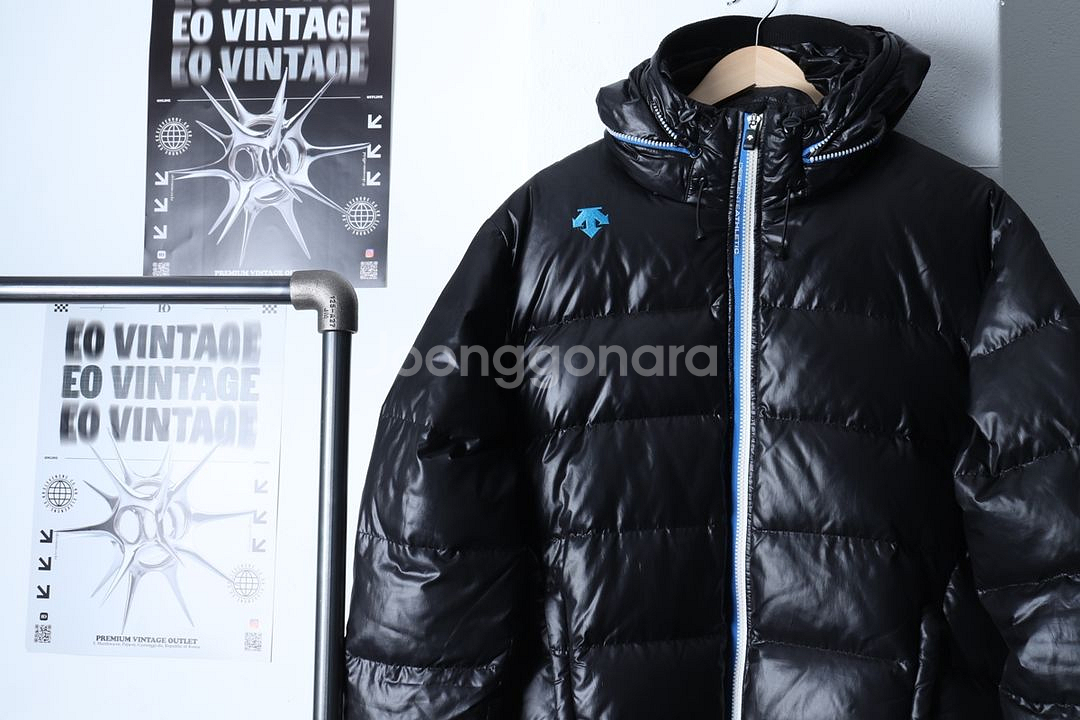 (XL) 데상트 패딩 점퍼자켓 블랙 덕다운 기본핏--2