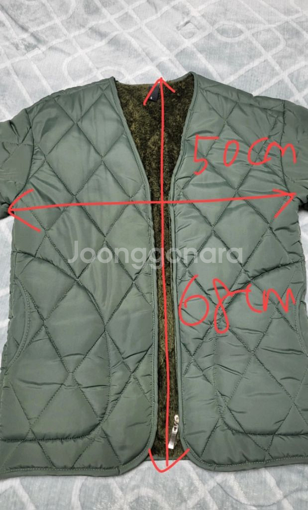 털 야상점퍼 퀄팅 카키색 캠핑용 자켓 잠바--1
