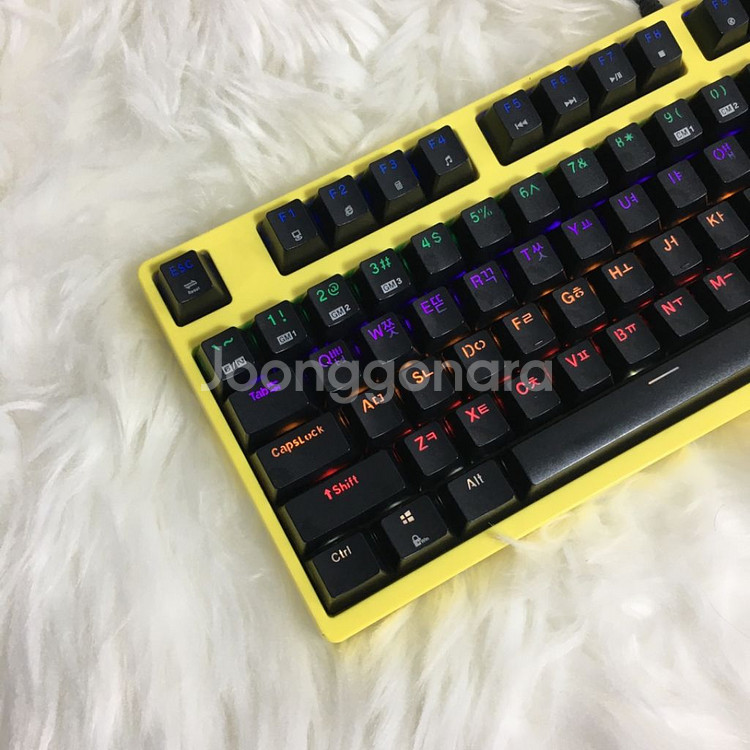 긱스타gk702 라임옐로우 PC방 게이밍광축키보드--1