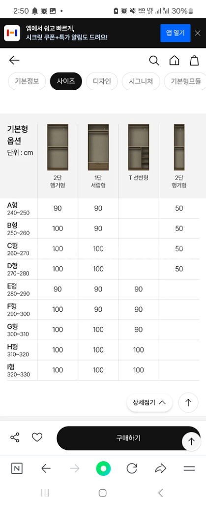 한샘 큰 방 붙박이장 4통반 /아이방 붙박이장 2통일괄--4