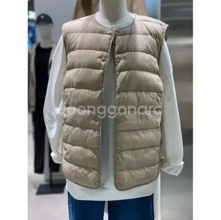 MIXXO 미쏘 베이지 경량 패딩조끼--3