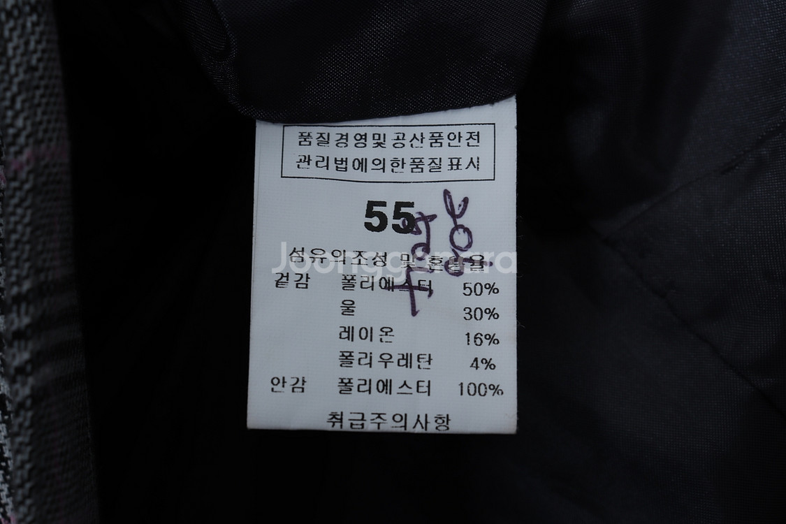W(S) 구호 코트자켓 그레이 체크 울--5