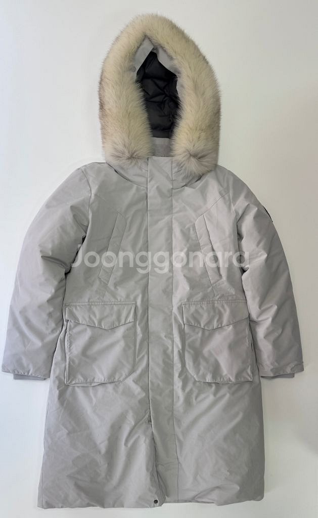 장미쉘바스키아 천연 여우털 구스다운 롱패딩--0