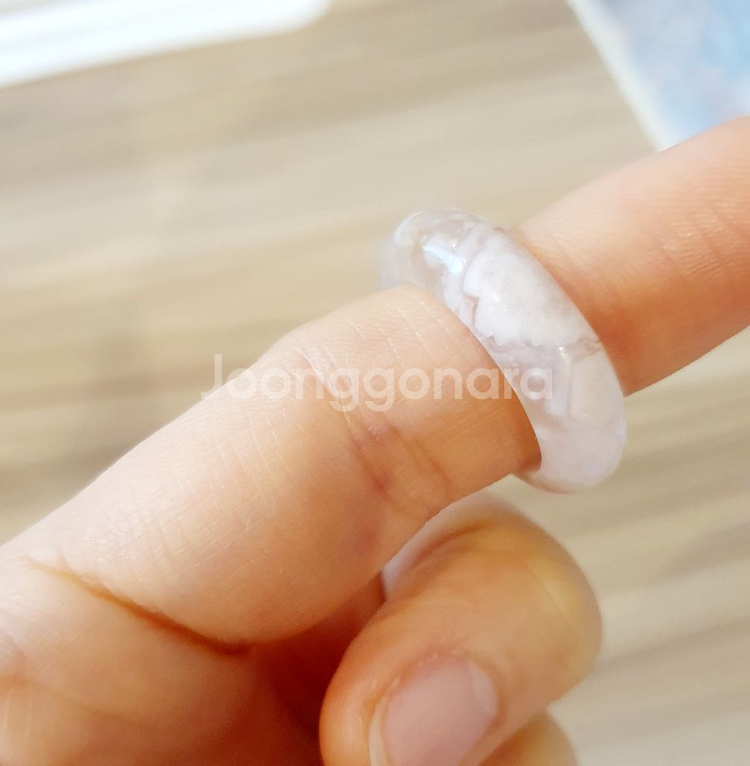 벚꽃마노 원석 반지 20호 (미사용)--1
