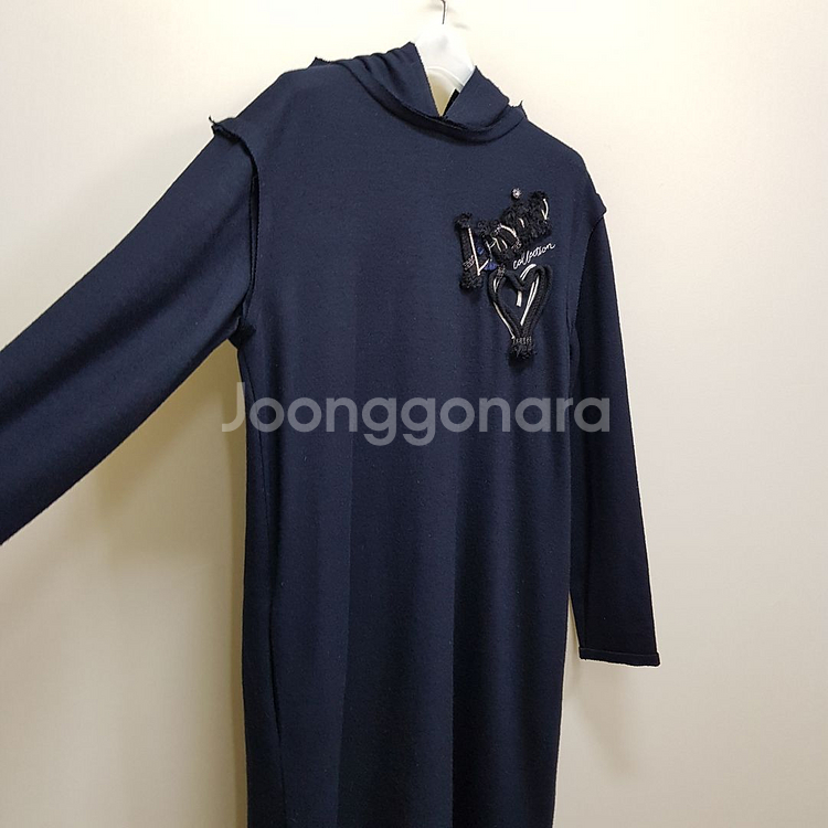 한섬 랑방 로고 포인트 후드 원피스 S사이즈--2