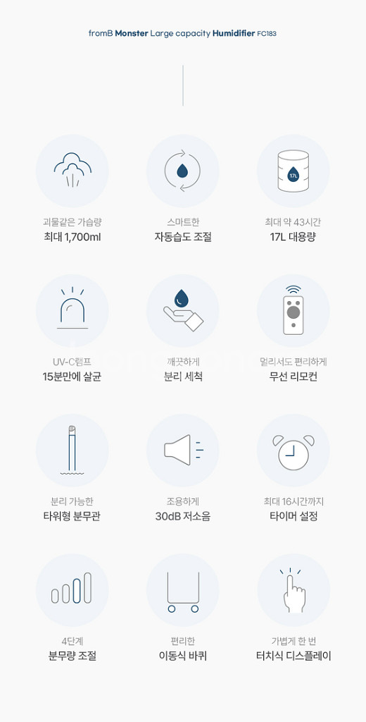 프롬비몬스터대용량가습기FC183CTC 17L--6