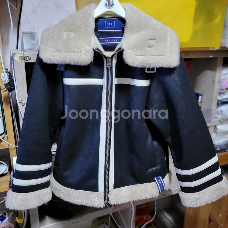 로맨틱크라운 정품 s 가죽 양털 무스탕 자켓--0