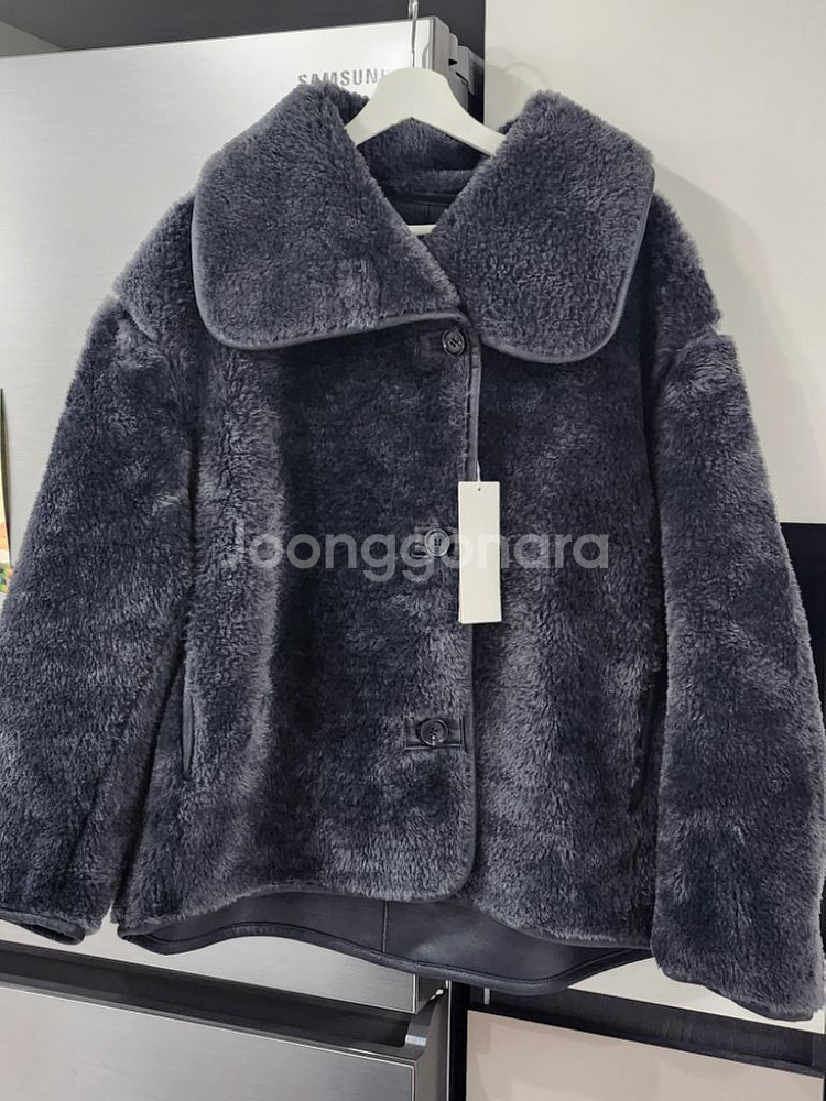 (새상품)아르켓 숏 파일 테디 자켓 블랙 M--1