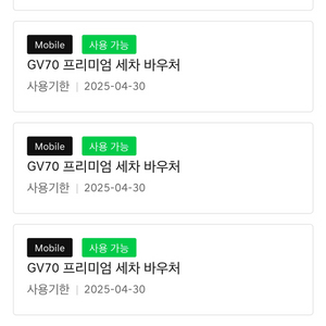 GV70 프리미엄 세차 바우처 1장