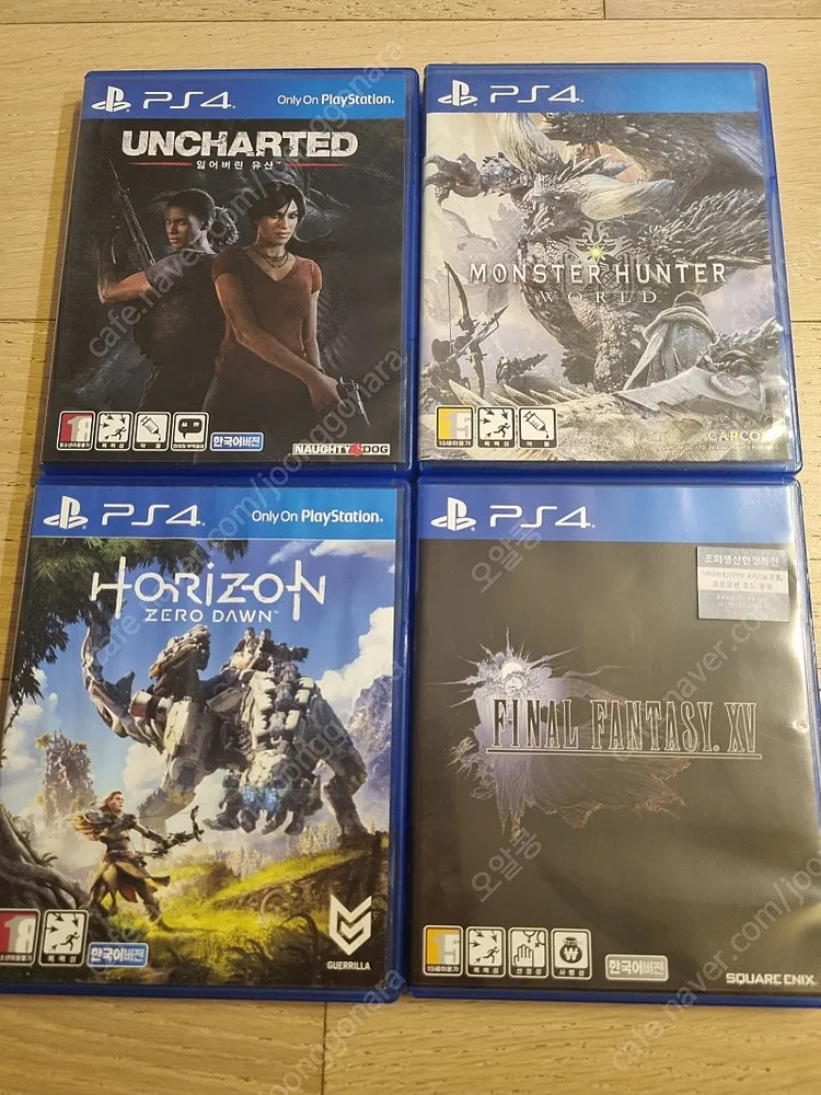 플스4 ps4 게임CD 타이틀 언차티드 잃어버린유산, 몬헌월드, 호제던, 파이널판타지15 일괄 팝니다 이미지
