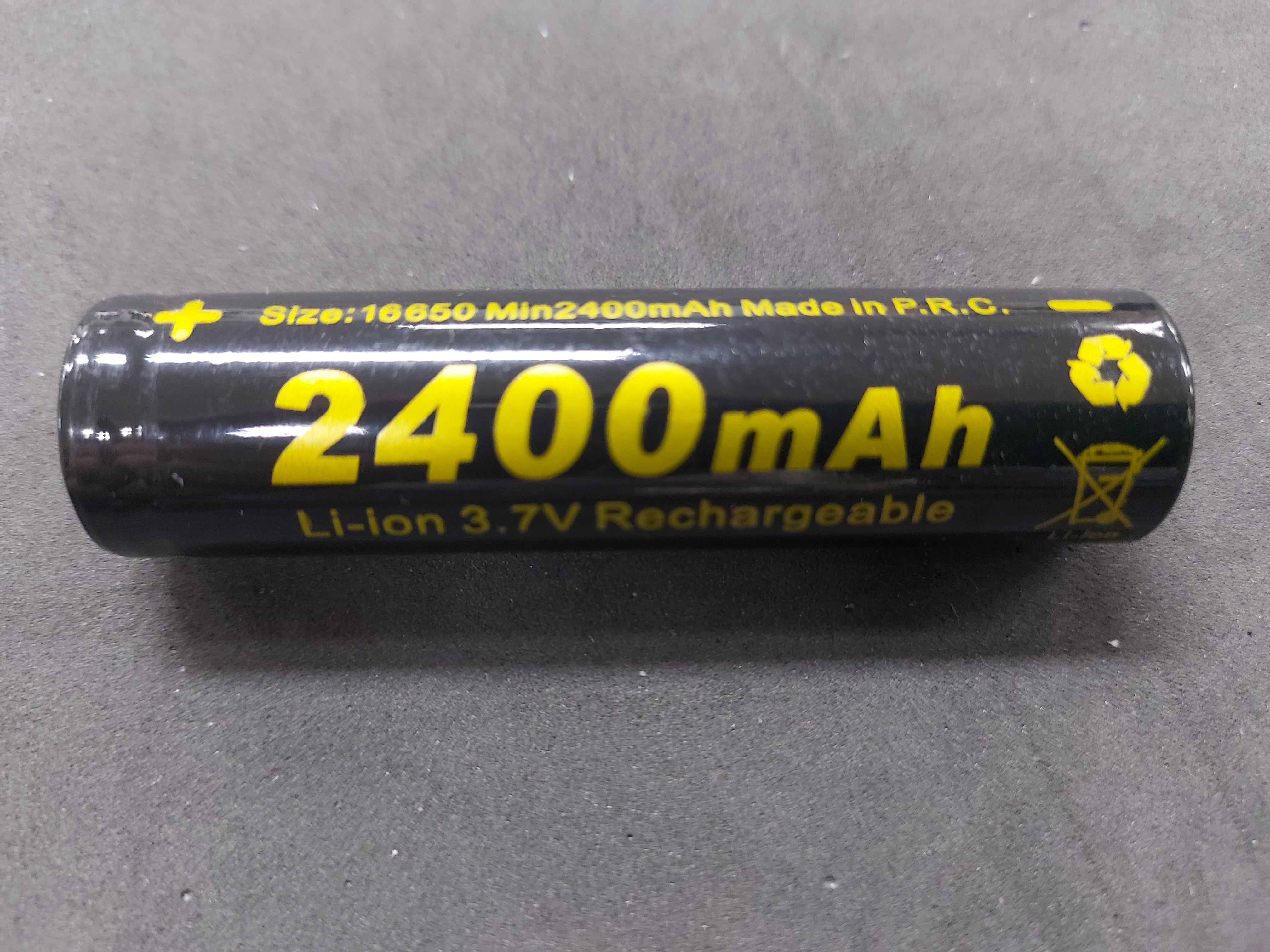 PRC 16650 2400mAh 건전지 배터리 충전지