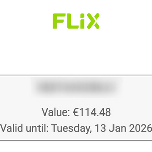플릭스버스(Flixbus) 바우처(114.48유로)