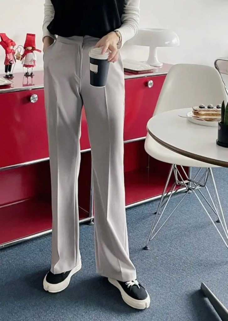 트위 톤즈 세미부츠컷 슬랙스 베이지,그레이 이미지