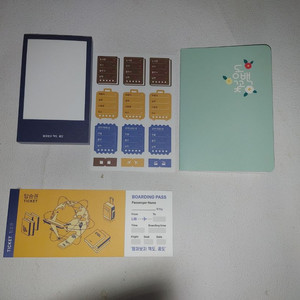 독서 여행 키트 세트동백꽃 미니 노트 스티커 메모지